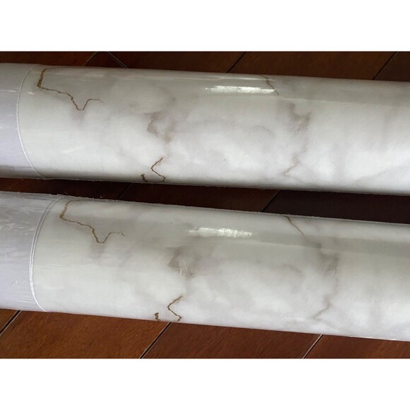 2 Rolls YORK Wallcoverings WALLPAPER Gilded Marble Grey Gold MM1757 56 SqFt Each - Picture 3 of 6